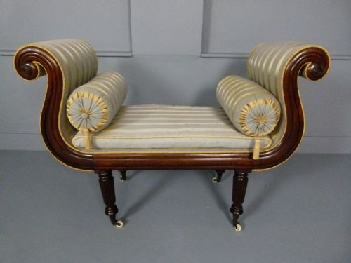fig 1. Elegant Regency Mahogany Window Seat