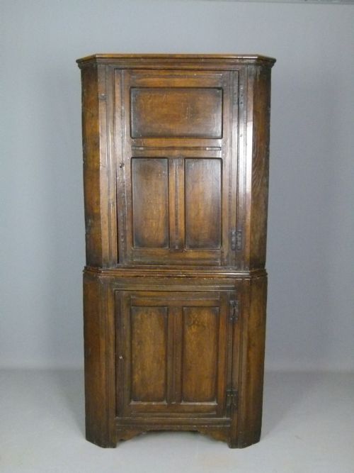 Charming Mid 18th Century Oak Corner Cupboard
