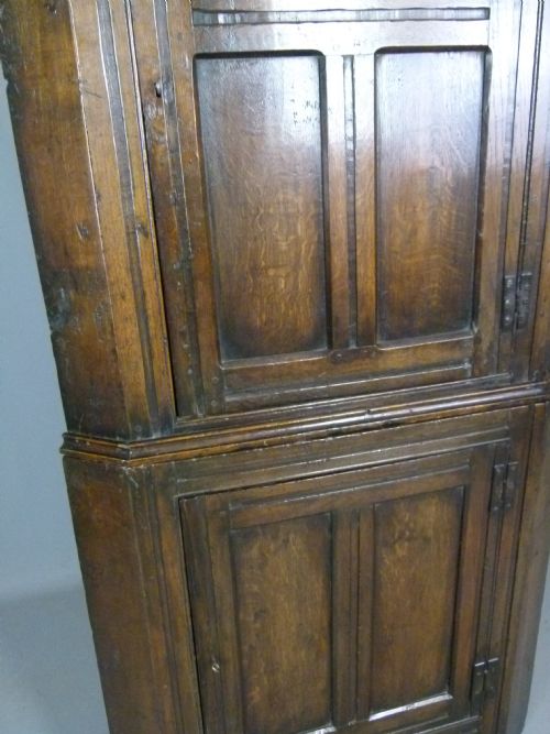 fig 4. Charming Mid 18th Century Oak Corner Cupboard