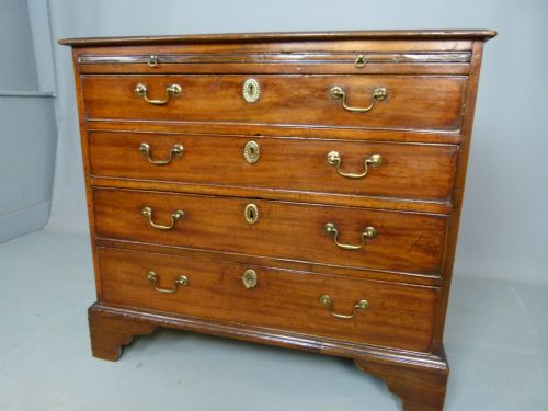 fig 1. Charming Georgian Mahogany Chest Of Drawers With Brushing Slide