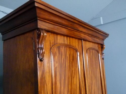 fig 1. Victorian Figured Mahogany Linen Press Wardrobe