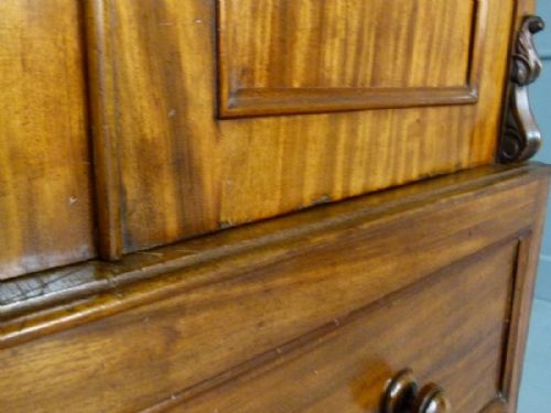 fig 4. Victorian Figured Mahogany Linen Press Wardrobe