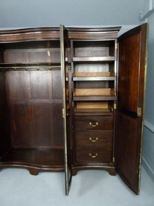 fig 4. Elegant Edwardian Serpentine Mahogany Wardrobe