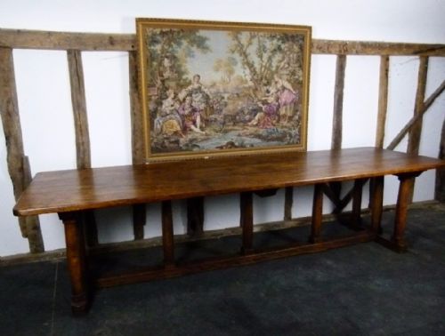 fig 1. Impressive Large Solid Oak Victorian Refectory Dining Table