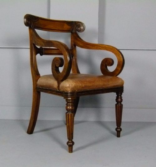 Regency Gentleman`s Mahogany Desk Chair