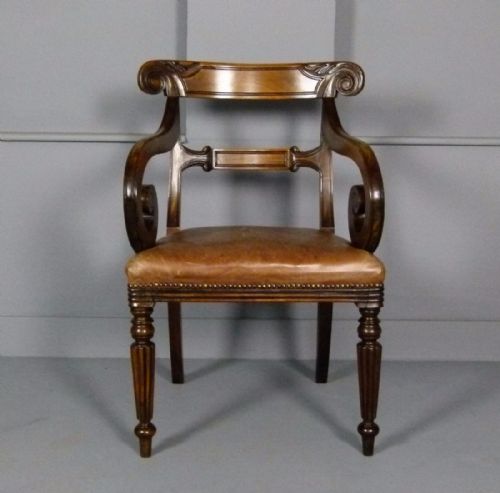 fig 1. Regency Gentleman`s Mahogany Desk Chair
