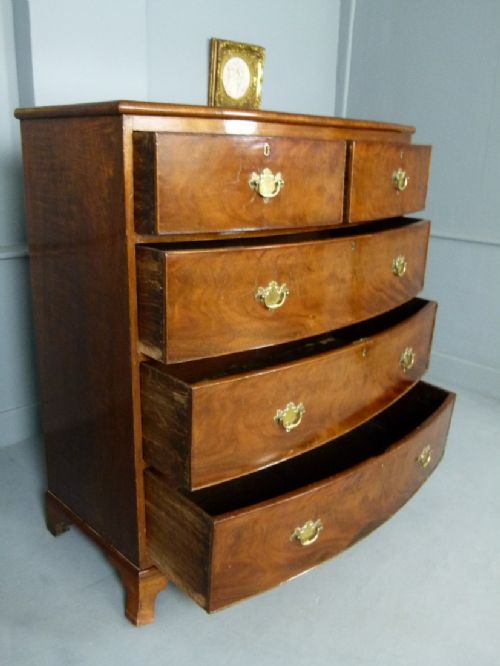 fig 2. Regency Mahogany Bow-Front Chest Of Drawers