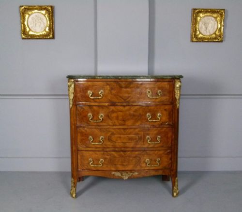 Pretty Early 20th Century French Walnut Commode Chest of Drawers