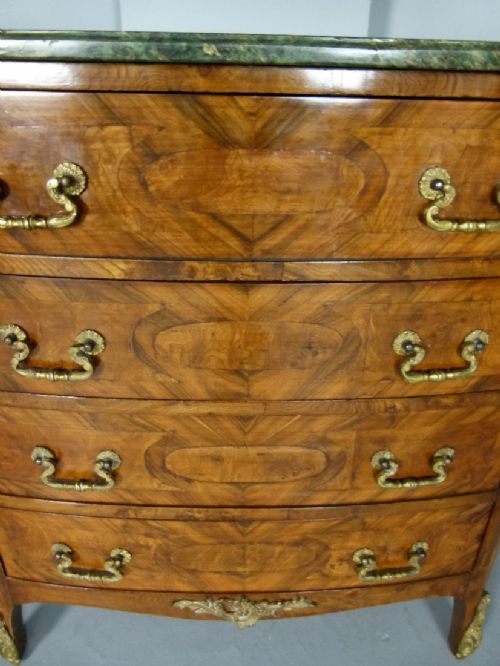 fig 2. Pretty Early 20th Century French Walnut Commode Chest Of Drawers