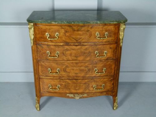 fig 3. Pretty Early 20th Century French Walnut Commode Chest Of Drawers