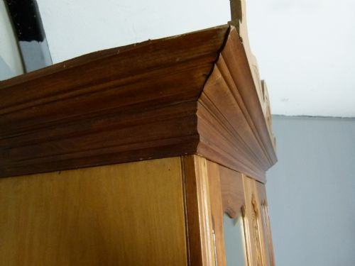 fig 4. Victorian Art Nouveau Satin Walnut Mirrored Wardrobe
