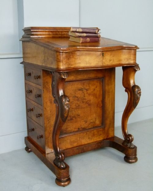 Quality Victorian Burr Walnut Davenport Desk C1860