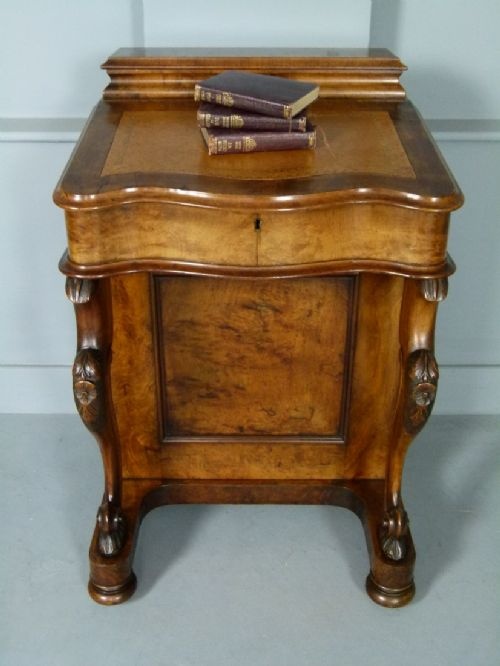 fig 2. Quality Victorian Burr Walnut Davenport Desk c1860
