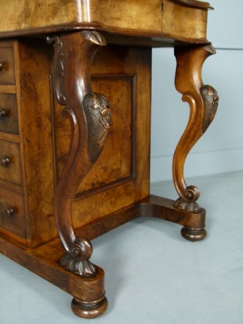 fig 4. Quality Victorian Burr Walnut Davenport Desk c1860