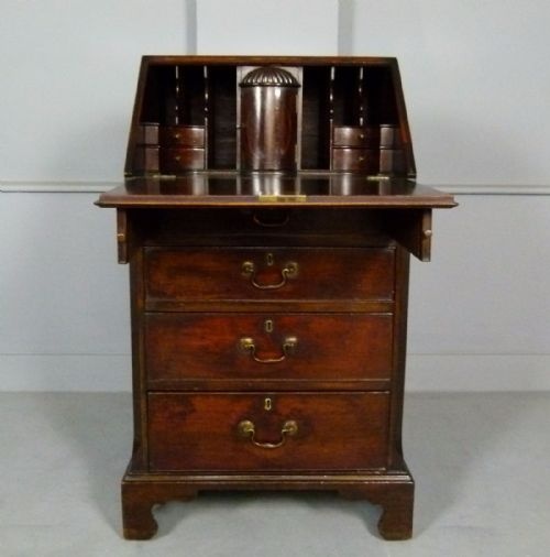 Unusual Georgian 18thc Small Mahogany Bureau