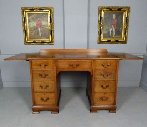 fig 2. Quality Edwardian Solid Oak Drop-Leaf Pedestal Desk