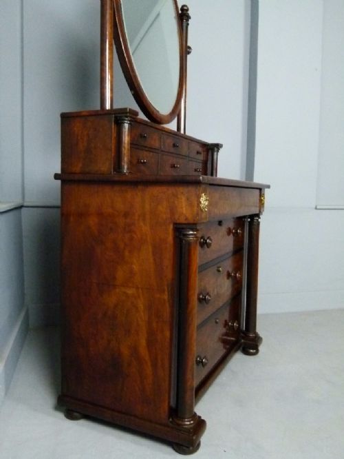 fig 2. Fine Early 19th Century Figured Mahogany Dressing Chest Of Drawers