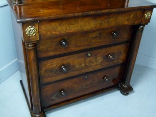 fig 3. Fine Early 19th Century Figured Mahogany Dressing Chest Of Drawers