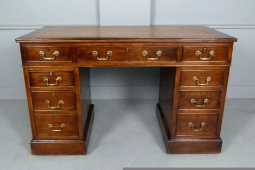 fig 1. Victorian Mahogany Pedestal Desk