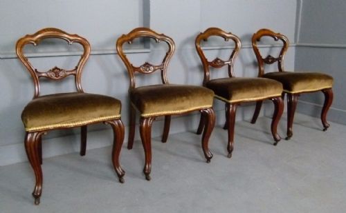 fig 2. Quality Set Of Four Victorian Walnut Dining Chairs, A.Blain Liverpool