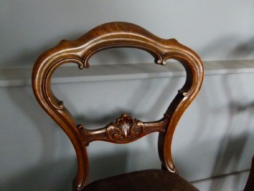fig 4. Quality Set Of Four Victorian Walnut Dining Chairs, A.Blain Liverpool