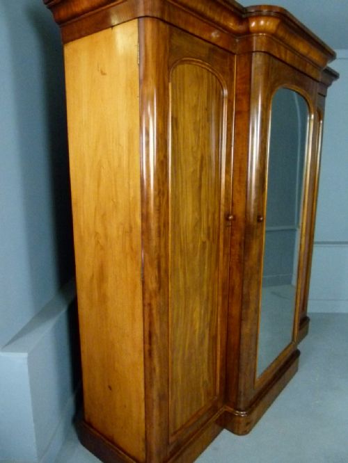 fig 3. Quality Victorian Figured Mahogany Compactum Triple Wardrobe