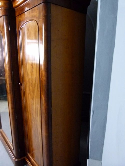 fig 4. Quality Victorian Figured Mahogany Compactum Triple Wardrobe