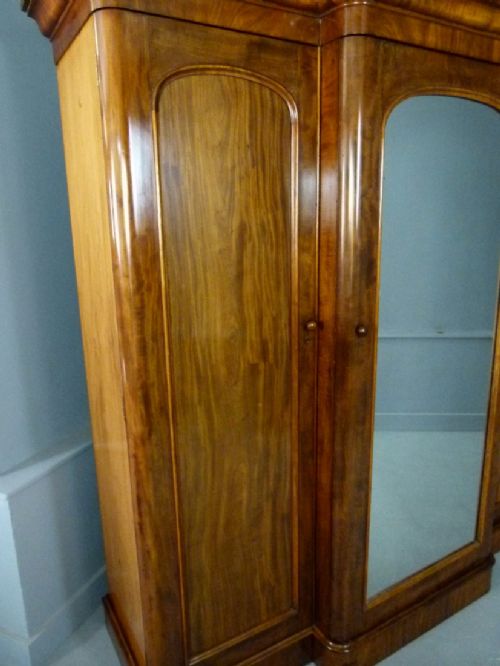 fig 5. Quality Victorian Figured Mahogany Compactum Triple Wardrobe