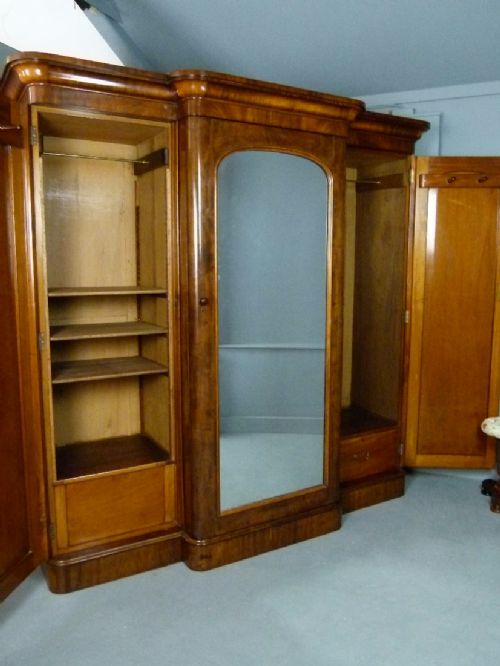 fig 7. Quality Victorian Figured Mahogany Compactum Triple Wardrobe