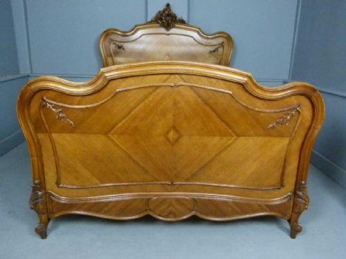 fig 5. Fine 19thc French Rococo Louis XV Walnut Double Bed