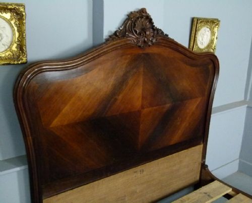 fig 2. 19thc French Rococo Louis XV Mahogany Double Bed