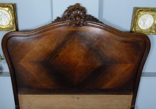 fig 3. 19thc French Rococo Louis XV Mahogany Double Bed