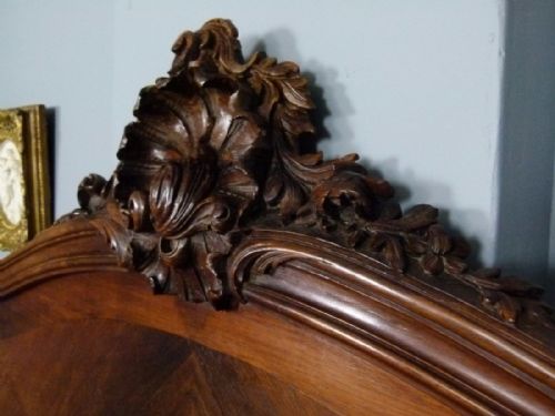 fig 4. 19thc French Rococo Louis XV Mahogany Double Bed
