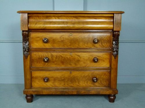 Victorian Flame Mahogany Scottish Chest of Drawers