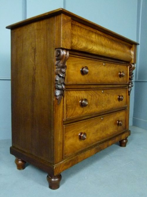 fig 1. Victorian Flame Mahogany Scottish Chest Of Drawers