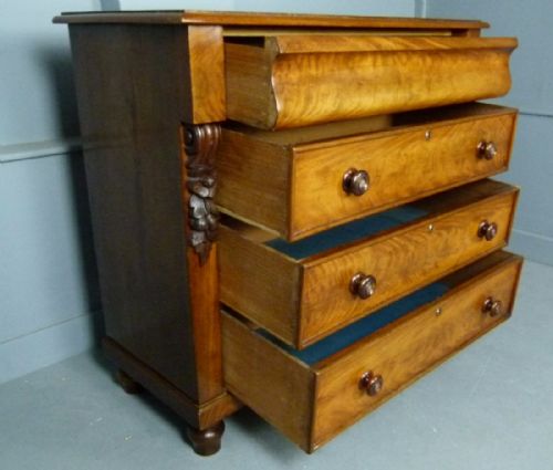 fig 4. Victorian Flame Mahogany Scottish Chest Of Drawers