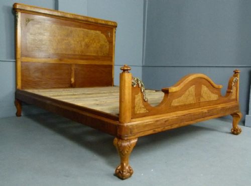 French Empire Style Walnut Bed C1920 Double / Kingsize