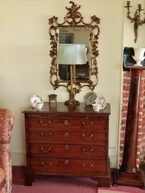 fig 2. Charming Georgian Mahogany Chest Of Drawers With Brushing Slide