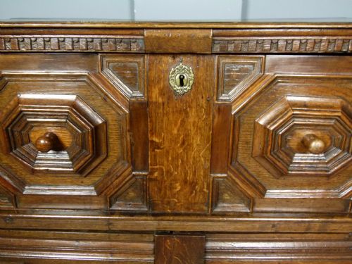 fig 4. Rare 17th Century Jacobean Two Part Oak Chest Of Drawers
