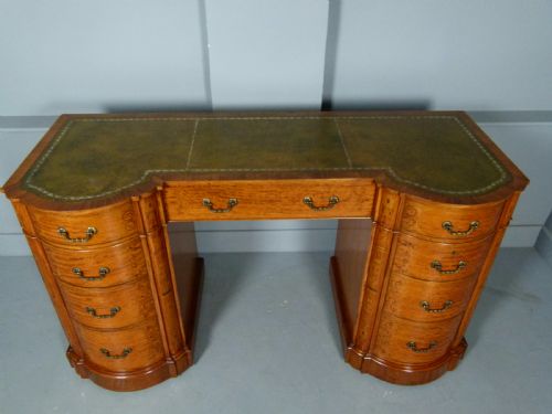 fig 1. Stunning Edwardian Art Nouveau Satinwood Pedestal Desk