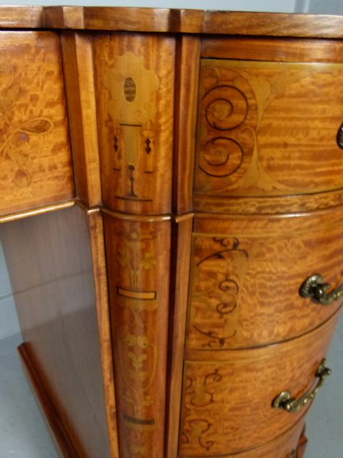 fig 4. Stunning Edwardian Art Nouveau Satinwood Pedestal Desk