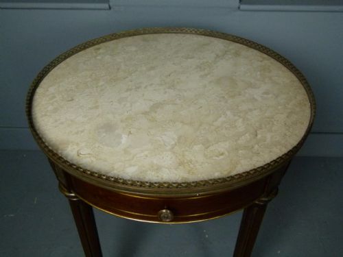 fig 3. Elegant Walnut & Parcel-Gilt Marble Top Side Table Dated 1906