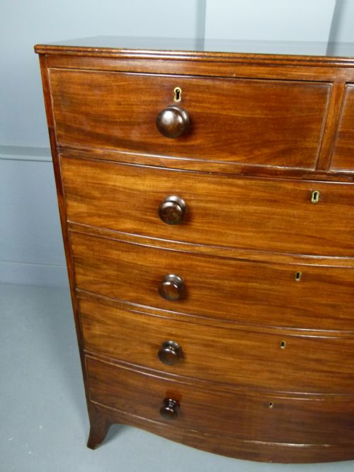 fig 3. Early Victorian Mahogany Bow-Front Chest Of Drawers