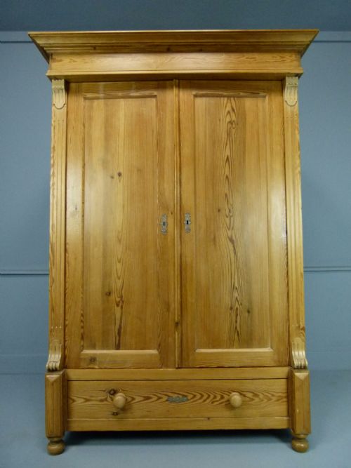 19th Century French Pine Armoire / Knockdown Wardrobe