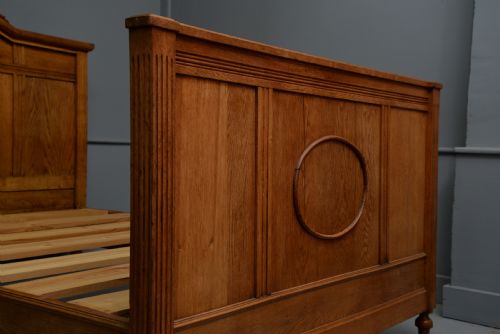 fig 3. 19th Century French Light Oak Double Bed