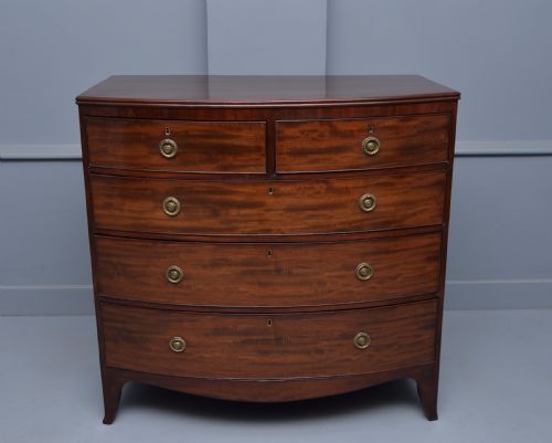 fig 1. Georgian Mahogany Bow-Front Chest Of Drawers