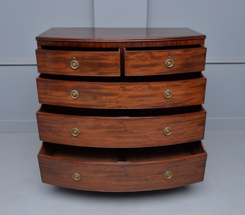 fig 2. Georgian Mahogany Bow-Front Chest Of Drawers