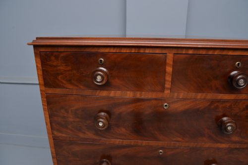 fig 1. Victorian Figured Mahogany Chest Of Drawers