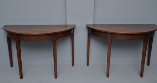 fig 2. Pair Of Georgian Mahogany Demi-Lune Console Tables
