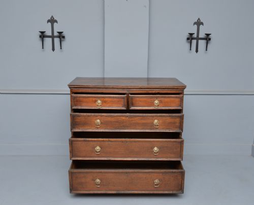 fig 1. Charming Early 18th Century Oak Chest Of Drawers